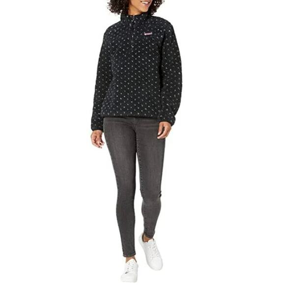 Vineyard Vines Pullover Sherpa Fleece Sweater Birdseye Women's Size M Black Gray - Picture 15 of 16